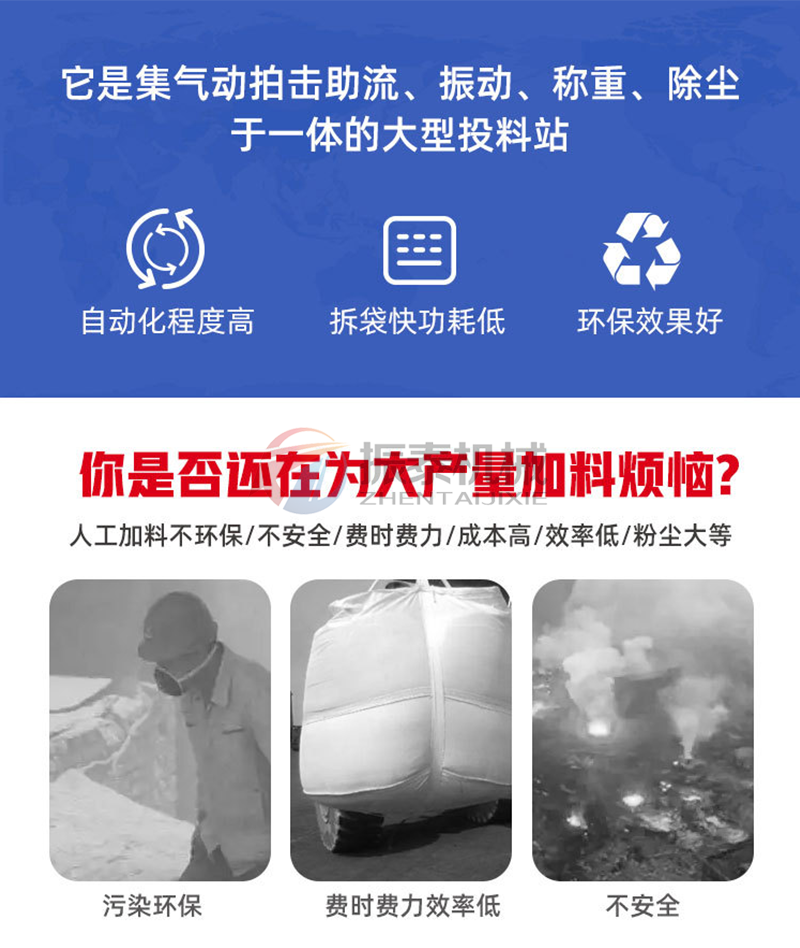 工業廢鹽噸袋拆包機優點